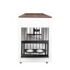 Heavy duty dog cage, suitable for medium to large dogs, furniture style cage, with double door pet house wooden cage, modern dog house furniture room
