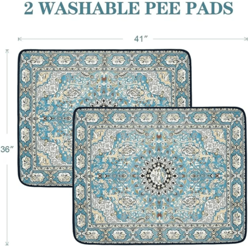 Qeils Washable Pee Pads For Dogs, 2 Pack Reusable Puppy Pads 36x41  Super Absorbent Leakproof Dog Training Pads, Non-Slip Potty Pads For Floor, C